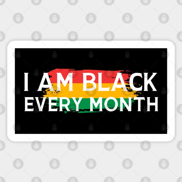 I Am Black Every Month Sticker by HobbyAndArt